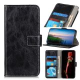 For OPPO F19 / A74 4G Retro Crazy Horse Texture Horizontal Flip Leather Case with Holder & Card Slots & Photo Frame & Wallet(Black)