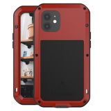 LOVE MEI Metal Shockproof Waterproof Dustproof Protective Case For iPhone 12(Red)