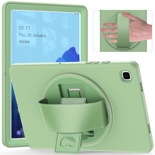 For Samsung Galaxy Tab A7 10.4(2020) T500 / T505 360 Degree Rotation PC + TPU Protective Case with Holder & Hand-strap & Pen Slot(Green)
