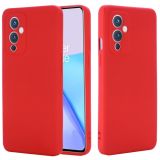 For OnePlus 9 Solid Color Liquid Silicone Dropproof Full Coverage Protective Case(Red)