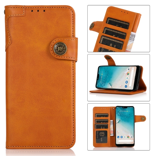 For Alcatel 1S (2021) / 3L (2021) KHAZNEH Dual-Splicing Cowhide Texture Horizontal Flip Leather Case with Holder & Card Slots & Wallet & Photo Frame & Lanyard(Brown)