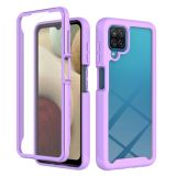 For Samsung Galaxy A12 Starry Sky Solid Color Series Shockproof PC + TPU Case with PET Film(Light Purple)