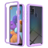 For Samsung Galaxy A21s Starry Sky Solid Color Series Shockproof PC + TPU Case with PET Film(Light Purple)