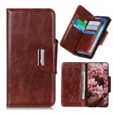 For Samsung Galaxy A22 4G Crazy Horse Texture Magnetic Buckle Horizontal Flip Leather Case with Holder & 6-Card Slots & Wallet(Brown)