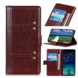 For Samsung Galaxy S21 FE Peas Crazy Horse Texture Horizontal Flip Leather Case with Holder & Card Slots & Wallet(Brown)