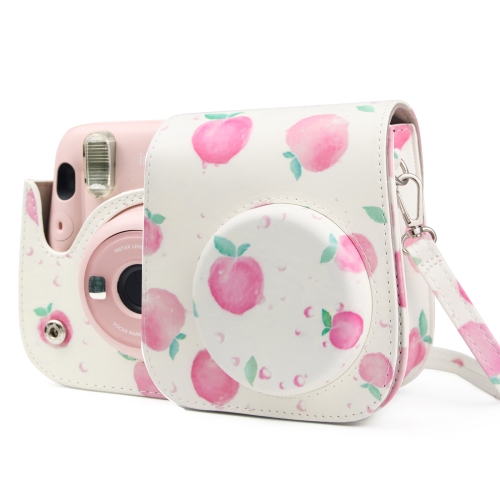 Painted Series Camera Bag with Shoulder Strap for Fujifilm Instax mini 11(Peach)