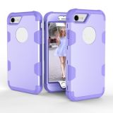 Contrast Color Silicone + PC Shockproof Case For iPhone 8 / 7(Purple)