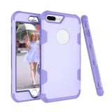 Contrast Color Silicone + PC Shockproof Case For iPhone 8 Plus / 7 Plus(Purple)