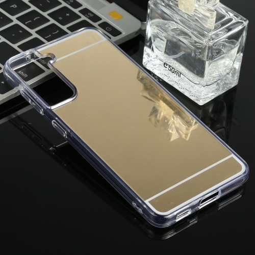 For Samsung Galaxy S21 5G TPU + Acrylic Luxury Plating Mirror Phone Case Cover(Gold)