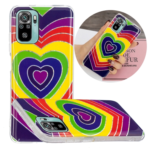 For Xiaomi Redmi Note 10 4G Electroplating TPU Protective Case(Love Heart)
