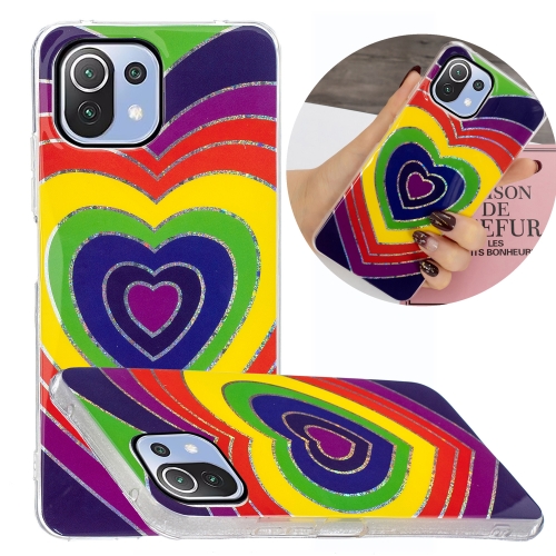 For Xiaomi Mi 11 Lite Electroplating TPU Protective Case(Love Heart)