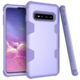 For Samsung Galaxy S10 Contrast Color Silicone + PC Shockproof Case(Purple)