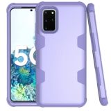 For Samsung Galaxy S20 5G Contrast Color Silicone + PC Shockproof Case(Purple)