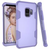 For Samsung Galaxy S9 Contrast Color Silicone + PC Shockproof Case(Purple)