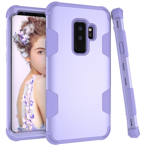 For Samsung Galaxy S9 PLus Contrast Color Silicone + PC Shockproof Case(Purple)