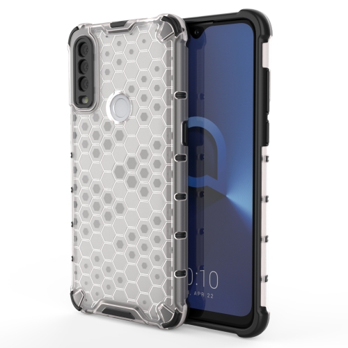 For Alcatel 1S (2020) Shockproof Honeycomb PC + TPU Case(White)