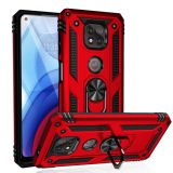 For Motorola Moto G Power (2021) Shockproof TPU + PC Protective Case with 360 Degree Rotating Holder(Red)