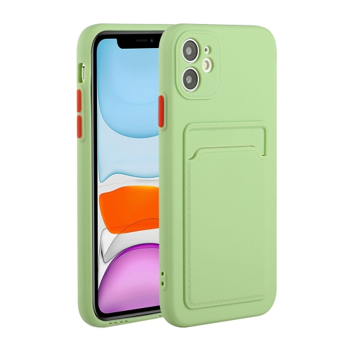 Card Slot Design Shockproof TPU Protective Case For iPhone 11(Green)