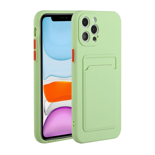 Card Slot Design Shockproof TPU Protective Case For iPhone 12 Pro Max(Green)