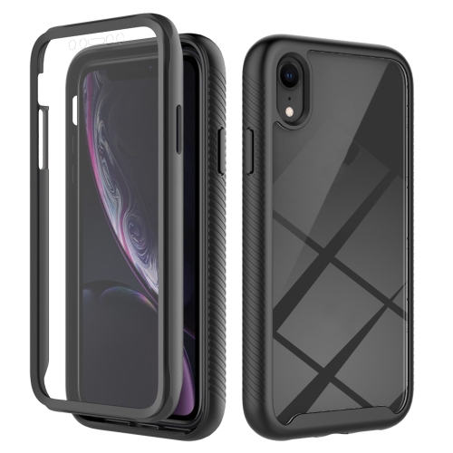 Starry Sky Solid Color Series Shockproof PC + TPU Case with PET Film For iPhone XR(Black)
