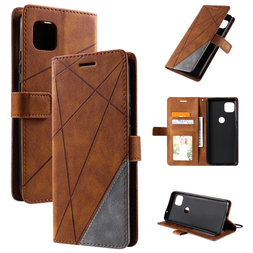 For Motorola Moto G 5G Skin Feel Splicing Horizontal Flip Leather Case with Holder & Card Slots & Wallet & Photo Frame(Brown)