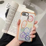 Integrated Design Pattern Protective Case For iPhone 8 Plus / 7 Plus(Orange Circle Smile)