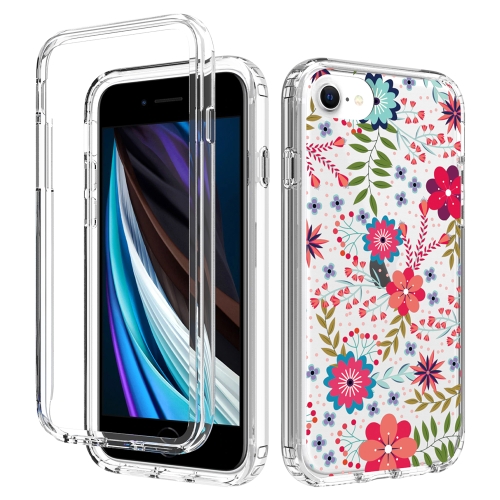 2 in 1 High Transparent Painted Shockproof PC + TPU Protective Case For iPhone 6s Plus & 6 Plus(Small Floral)