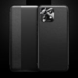 For Xiaomi Mi 11 Lite Magnetic Side Window View Shockproof Horizontal Flip Leather Case(Black)