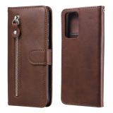 For Xiaomi Redmi Note 10 Pro / 10 Pro Max Fashion Calf Texture Zipper Horizontal Flip Leather Case with Stand & Card Slots & Wallet(Brown)