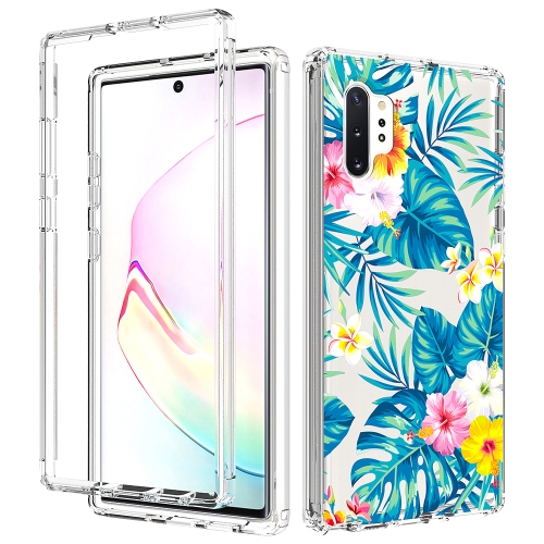 For Samsung Galaxy Note 10 Plus 2 in 1 High Transparent Painted Shockproof PC + TPU Protective Case(Banana Leaf)