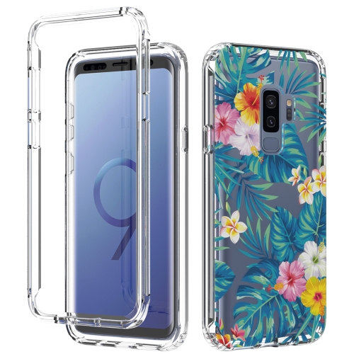 For Samsung Galaxy S9 Plus 2 in 1 High Transparent Painted Shockproof PC + TPU Protective Case(Banana Leaf)