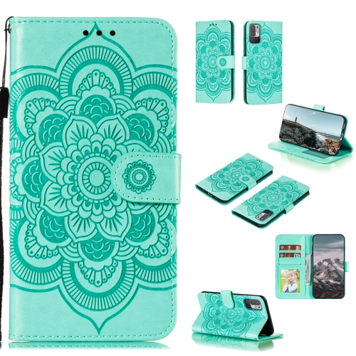 For OPPO Reno5 5G / Find X3 Lite Mandala Embossing Pattern Horizontal Flip PU Leather Case with Holder & Card Slots & Wallet & Lanyard(Green)