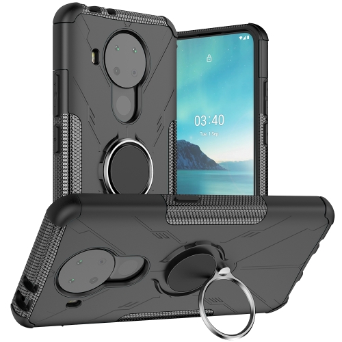 For Nokia 3.4 / 5.4 Machine Armor Bear Shockproof PC + TPU Protective Case with Ring Holder(Black)