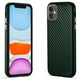 Carbon Fiber Leather Texture Kevlar Anti-fall Phone Protective Case For iPhone 11(Green)