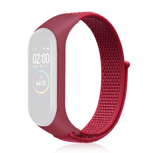 For Xiaomi Mi Band 6 Nylon Weave Replacement Watchbands(China Red)