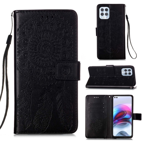 For Motorola Moto G100 / Edge S Dream Catcher Printing Horizontal Flip Leather Case with Holder & Card Slots & Wallet & Lanyard(Black)