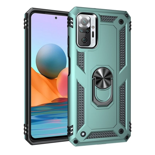 For Xiaomi Redmi Note 10 Pro / Note 10 Pro Max Shockproof TPU + PC Protective Case with 360 Degree Rotating Holder(Green)