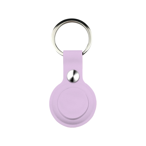 Shockproof Anti-scratch Silicone Soft Case with Keychain Ring For AirTag(Lavender Purple)