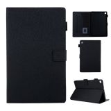 Hair Silky Texture Solid Color Horizontal Flip Leather Case with Holder & Card Slots & Photo Frame & Anti-Skid Strip For Samsung Galaxy Tab A 10.1 (2019) T510 / T515(Black)