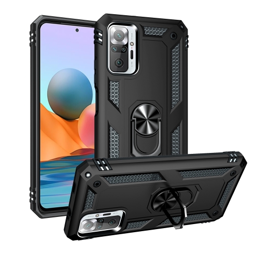 For Xiaomi Redmi Note 10 Pro Shockproof TPU + PC Protective Case with 360 Degree Rotating Holder(Black)