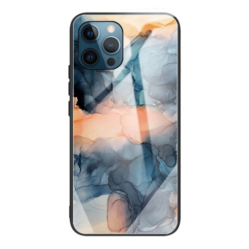 Abstract Marble Pattern Glass Protective Case For iPhone 11 Pro Max(Abstract Blue)