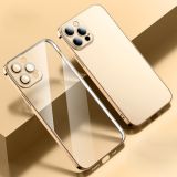 Anti-fingerprint Frosted Electroplating Protective Case with Camera Film For iPhone 12(Gold)