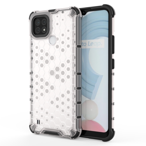 For OPPO Realme C21 Shockproof Honeycomb PC + TPU Case(White)