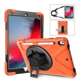 Shockproof Colorful Silicone + PC Protective Case with Holder & Shoulder Strap & Hand Strap & Pen Slot For iPad Pro 10.5(Orange)