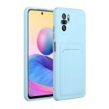 For Xiaomi Redmi Note 10 Pro Card Slot Design Shockproof TPU Protective Case(Sky Blue)