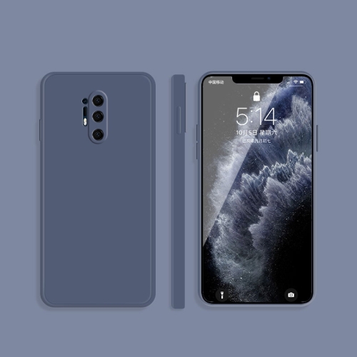 For OnePlus 8 Pro Solid Color Imitation Liquid Silicone Straight Edge Dropproof Full Coverage Protective Case(Gray)