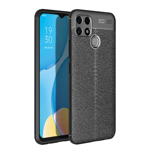For Realme Narzo 30A Litchi Texture TPU Shockproof Case(Black)