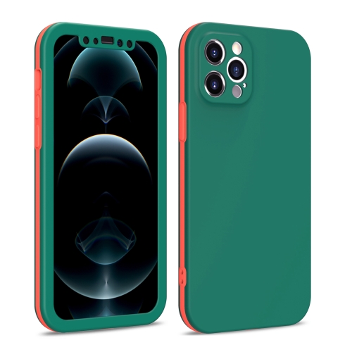 Dual-color 360 Degrees Full Coverage Protective PC + TPU Shockproof Case For iPhone 12 mini(Deep Green)