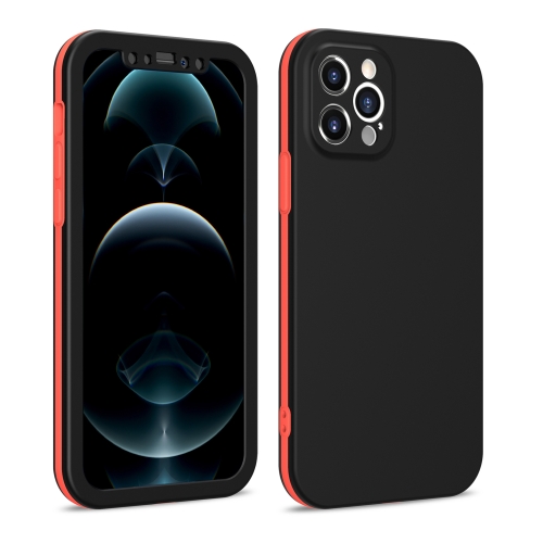 Dual-color 360 Degrees Full Coverage Protective PC + TPU Shockproof Case For iPhone 12(Black)