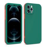 Dual-color 360 Degrees Full Coverage Protective PC + TPU Shockproof Case For iPhone 12 Pro Max(Deep Green)